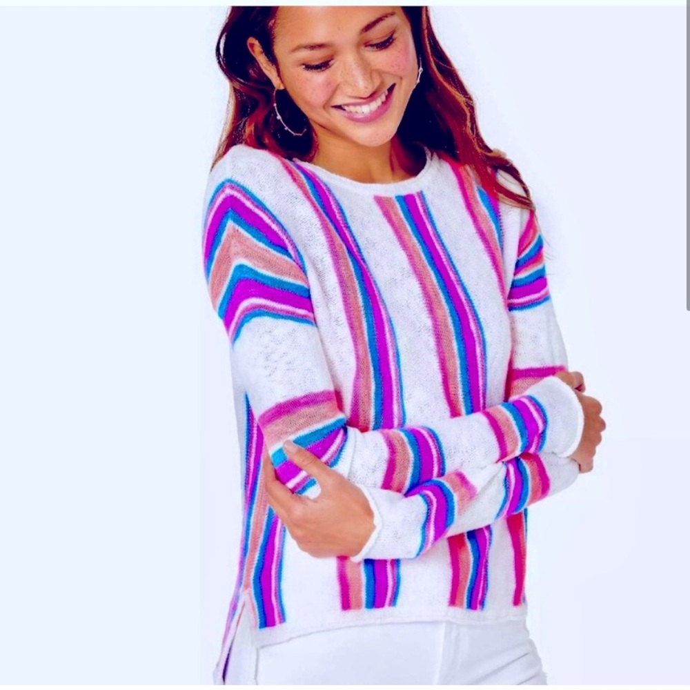 Lilly Pulitzer Rozalia  Multicolor Striped Beach Sweater Size Medium Like new!